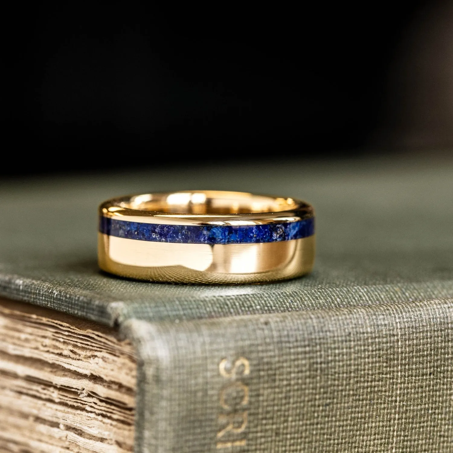 The Pharaoh & Starry Night - His and Hers Blue and Gold Wedding Ring Set