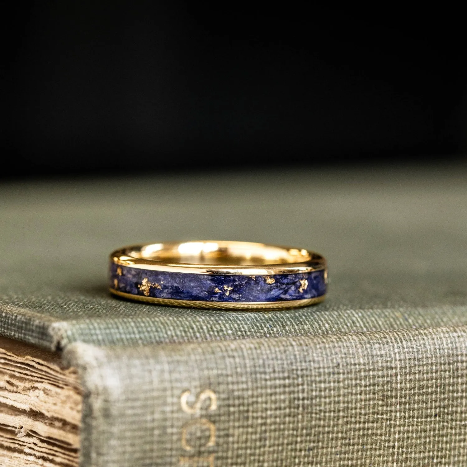 The Pharaoh & Starry Night - His and Hers Blue and Gold Wedding Ring Set