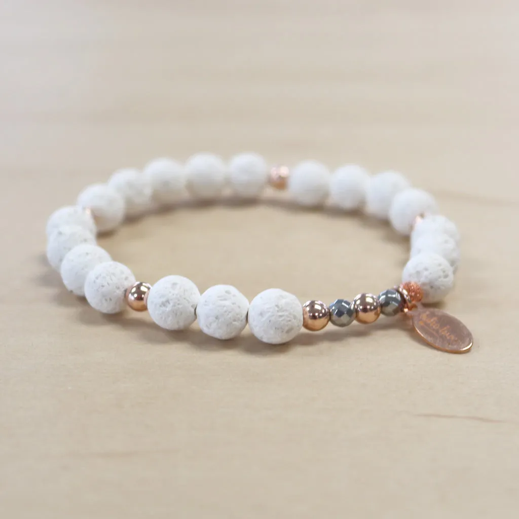 The Sasha - White lava rock bracelet