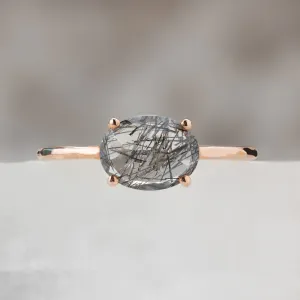 The Tourmaline in Quartz Ring | 10K Rose Gold