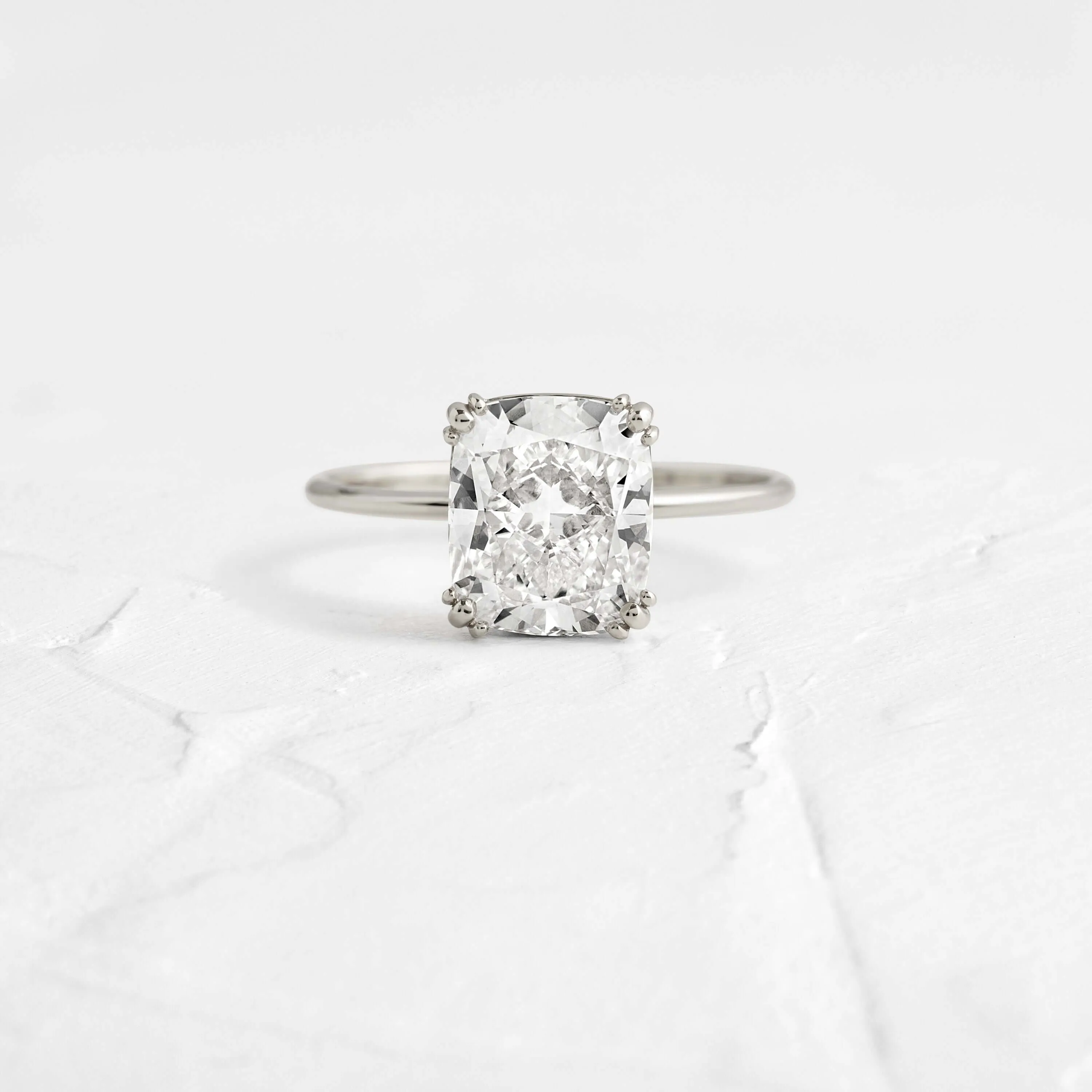 Threaded Ring, Cushion Cut
