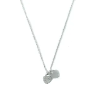 Tiffany & Co Return To Tiffany Double Mini Heart Tag Sterling Silver Pendant Necklace - 16"