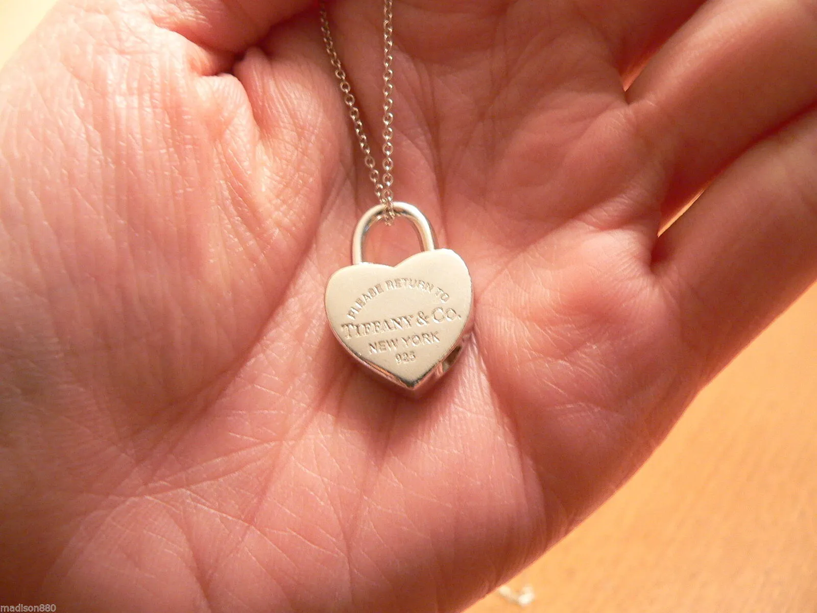 Tiffany & Co Return to Tiffany Heart Padlock Necklace Pendant Chain Gift Love