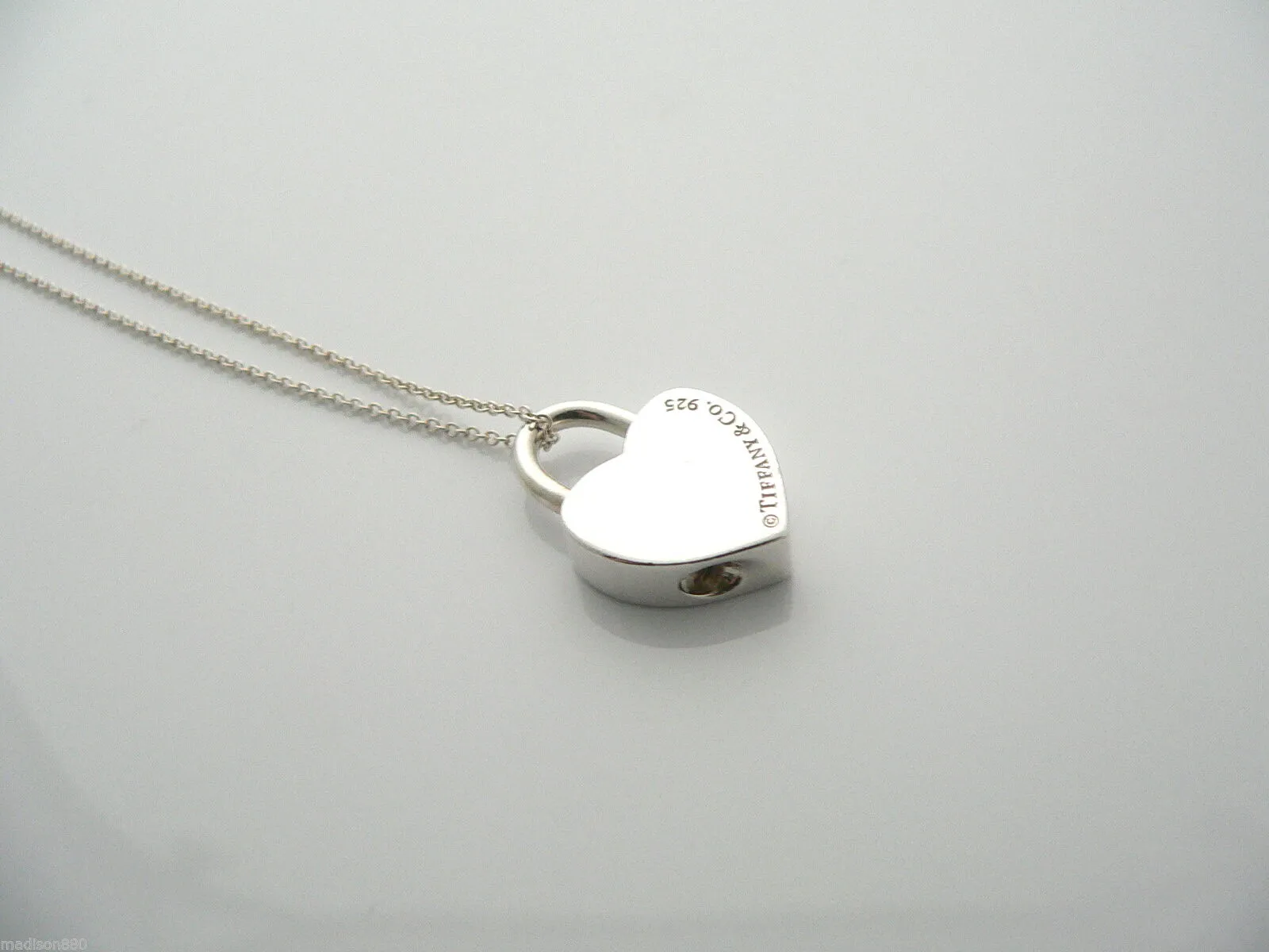 Tiffany & Co Return to Tiffany Heart Padlock Necklace Pendant Chain Gift Love