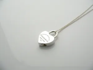 Tiffany & Co Return to Tiffany Heart Padlock Necklace Pendant Chain Gift Love