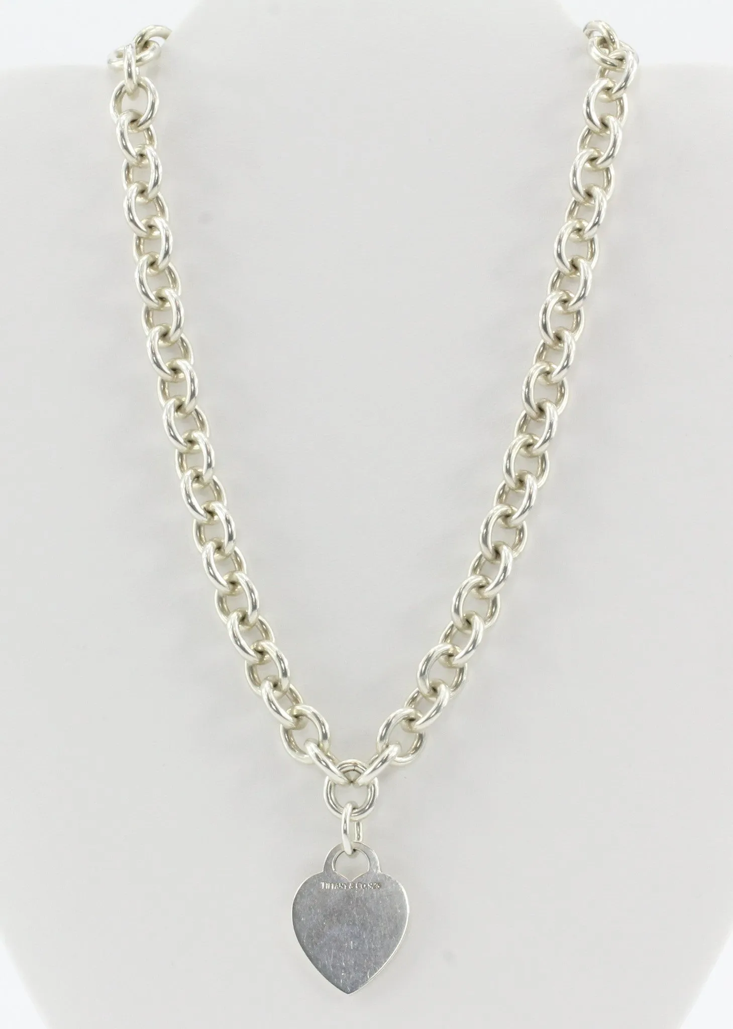 Tiffany & Co Sterling Silver Heart Tag Necklace 18"
