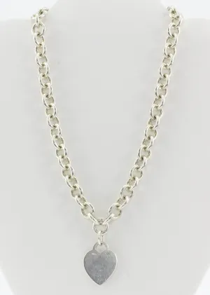 Tiffany & Co Sterling Silver Heart Tag Necklace 18"