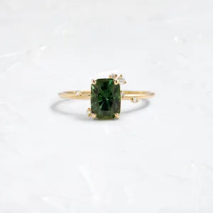 To A Flame Ring, 1.69ct. Green Thai Sapphire