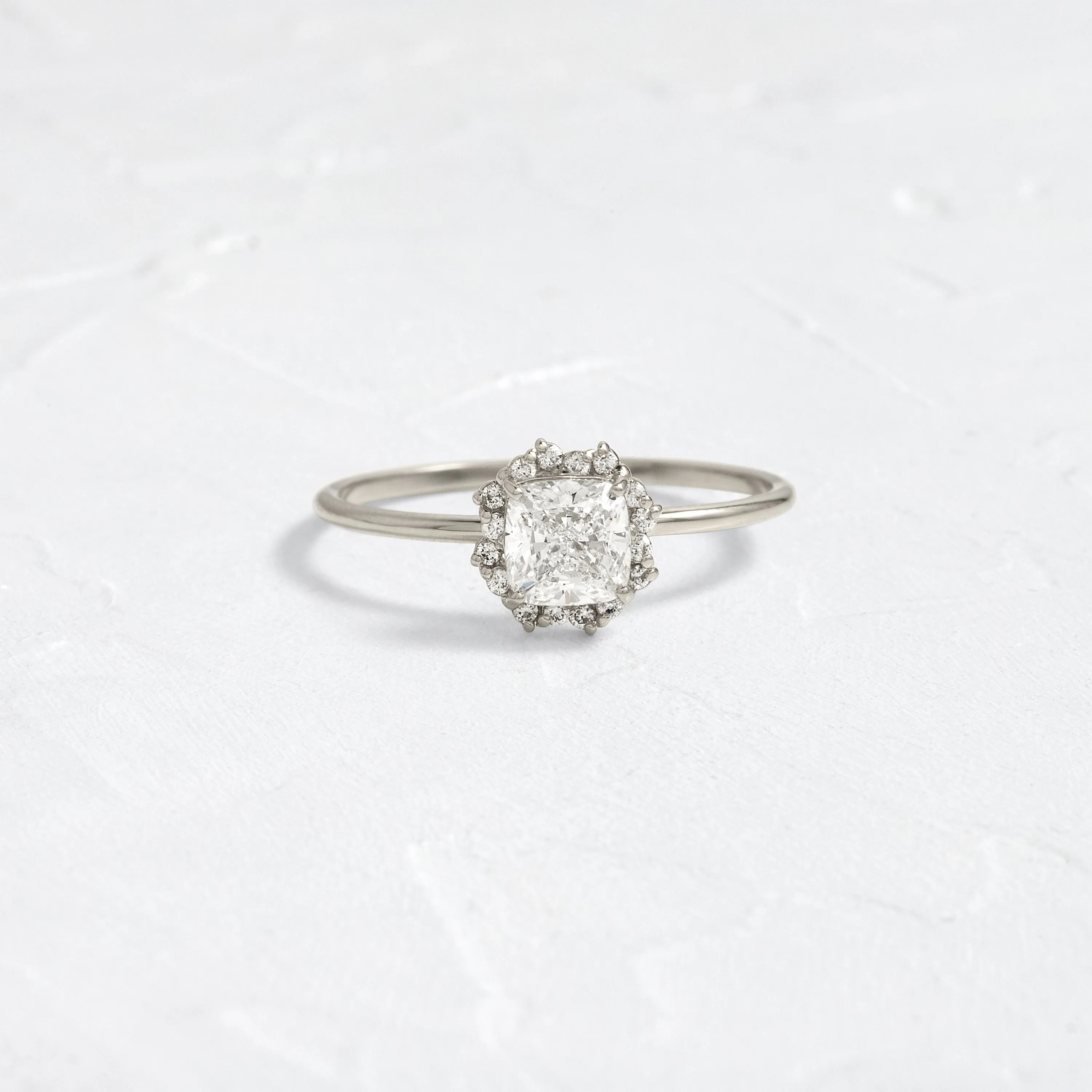 Topiary Ring, 0.7ct. Natural Cushion Cut