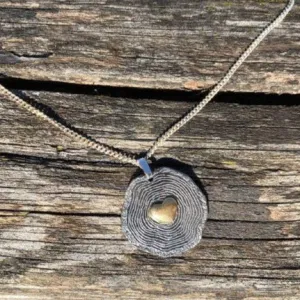Tree Rings Heart Necklace
