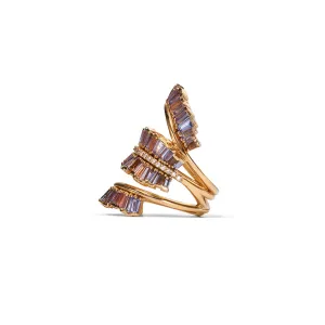 Triple Ruched Ribbon Ring - Tanzanite