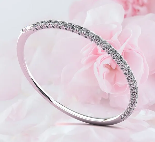 Tulip Edge Diamond Bangle Bracelet with 1.74 ct.(finished) 2.5mm