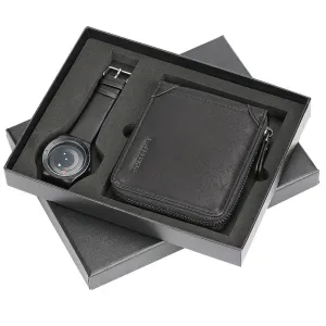 Turnable Watches & Black Zip Wallet