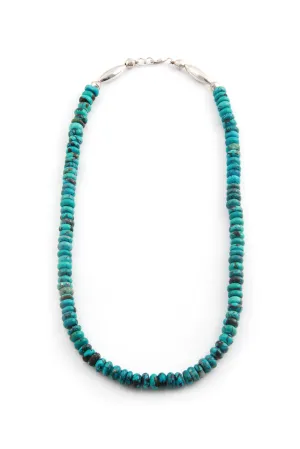 Turquoise and Sterling Silver Rondelle Necklace