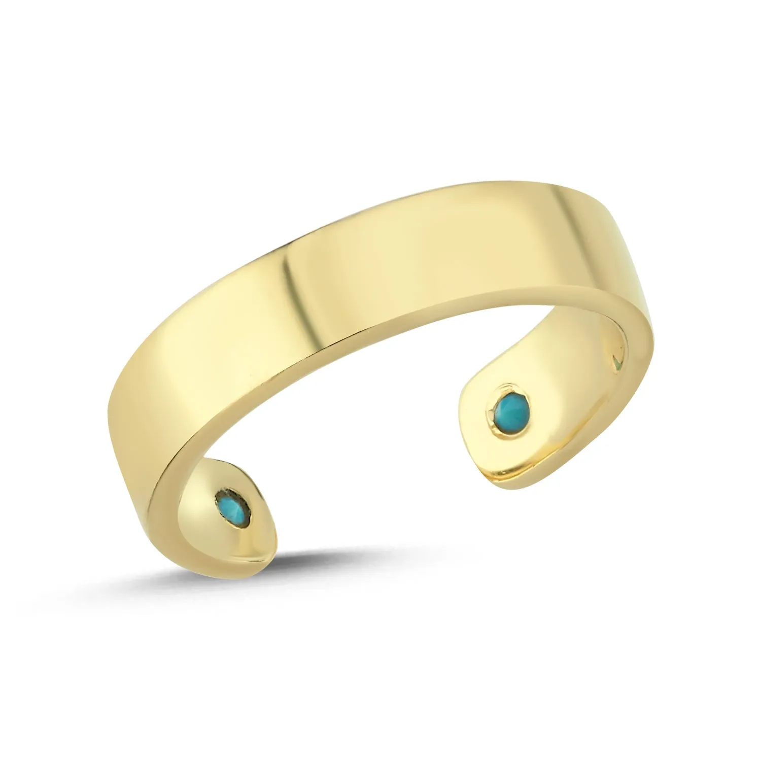 TURQUOISE FLUTED OPEN END RING