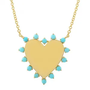 Turquoise Wreath Necklace -Heart
