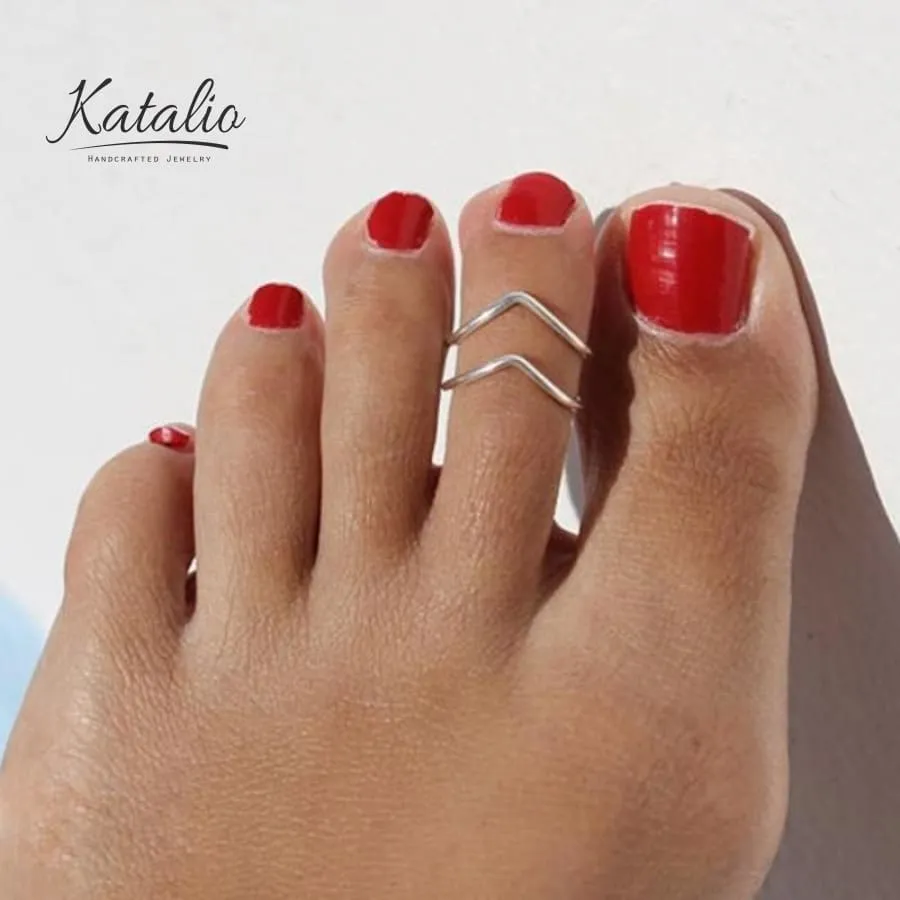 Twin Arrows Toe Rings