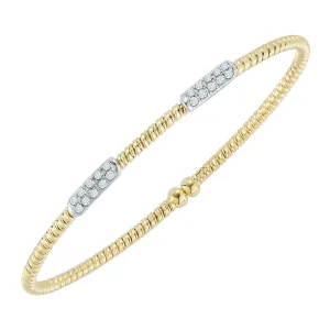 Two-Tone Gold and Diamond Split Bangle Bracelet