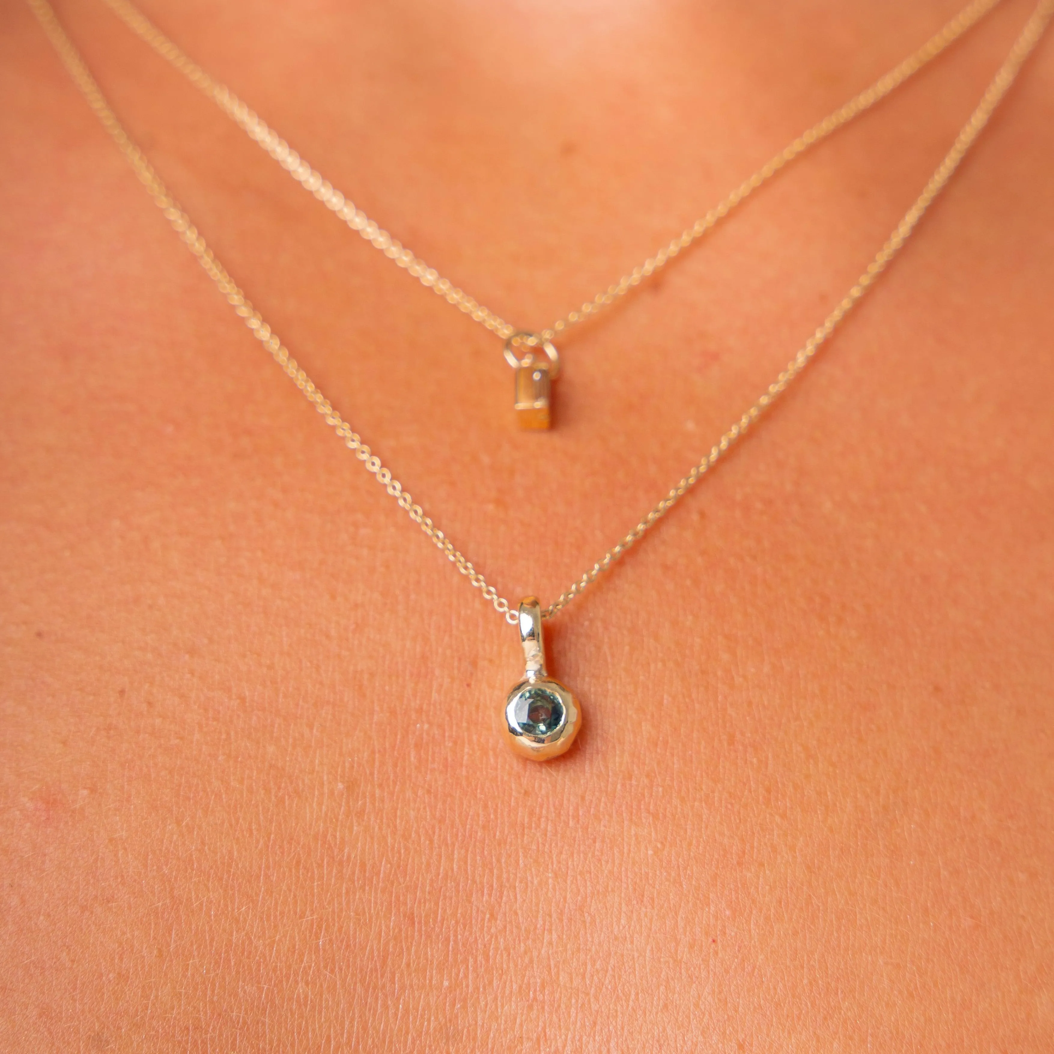 U- Gold Parti Sapphire Pendant