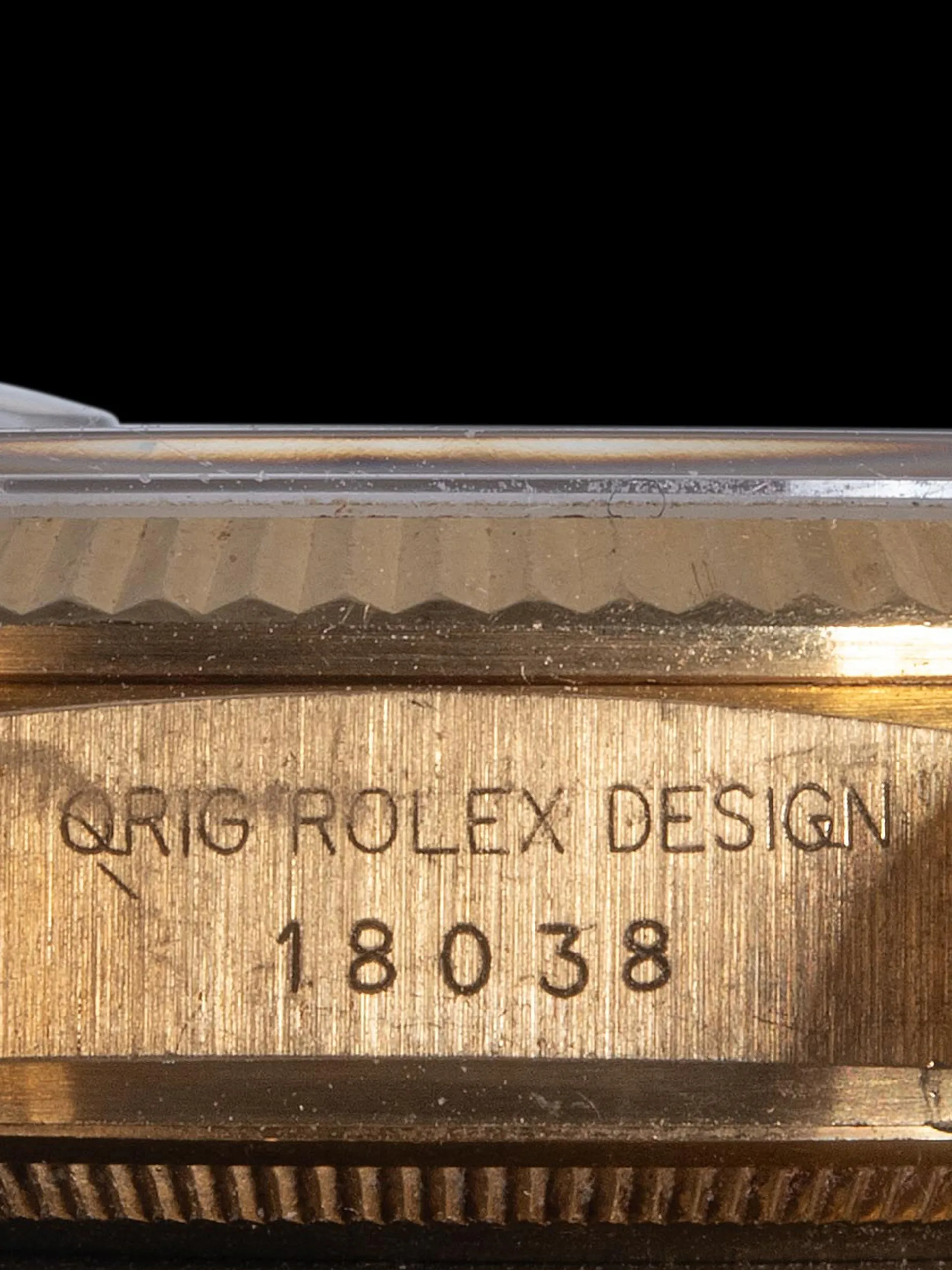 *Unpolished* 1981 Rolex Day-Date 18K YG (Ref. 18038) Burlwood Dial