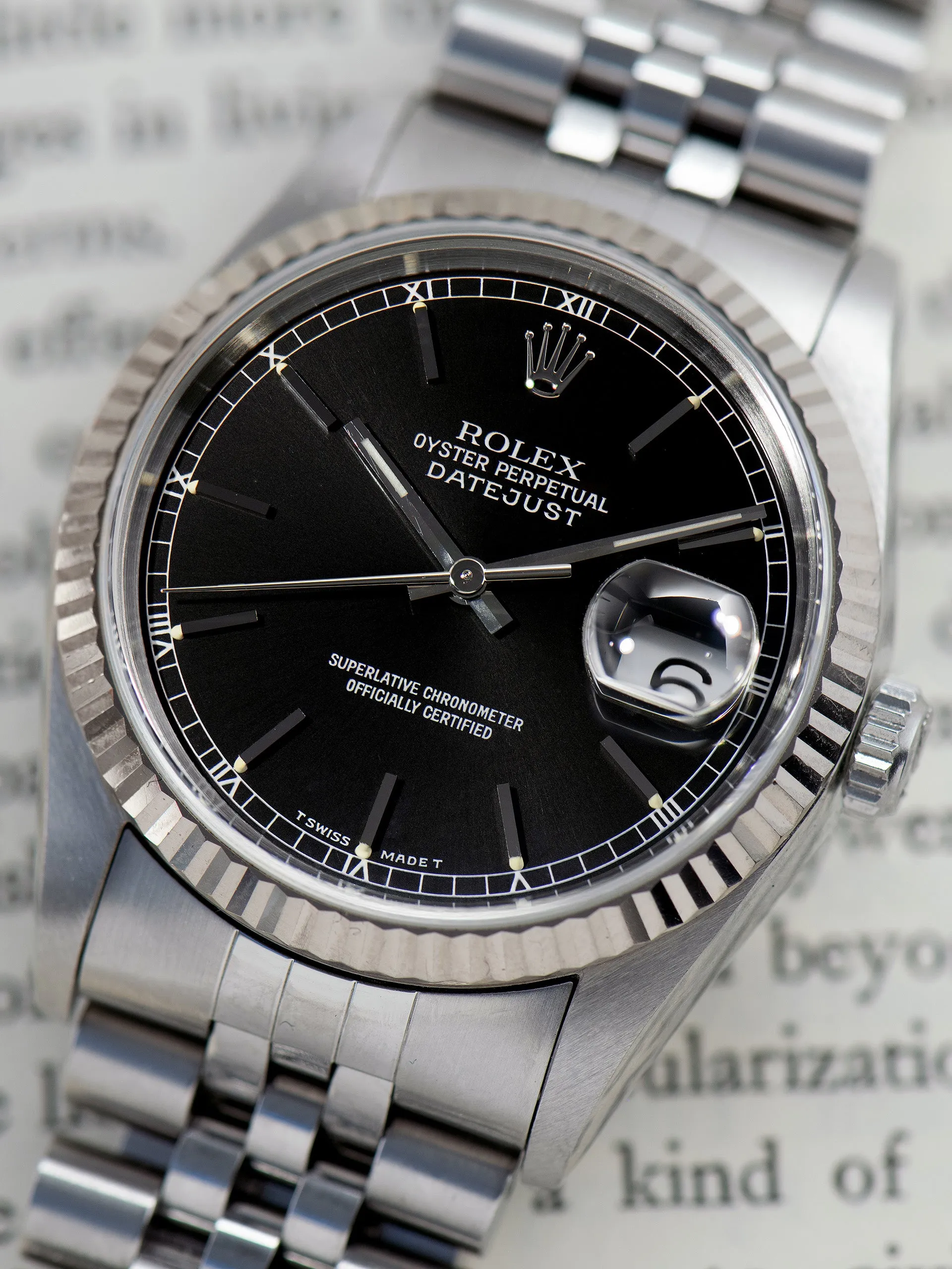*Unpolished* 1996 Rolex Datejust (Ref. 16234) Black Dial