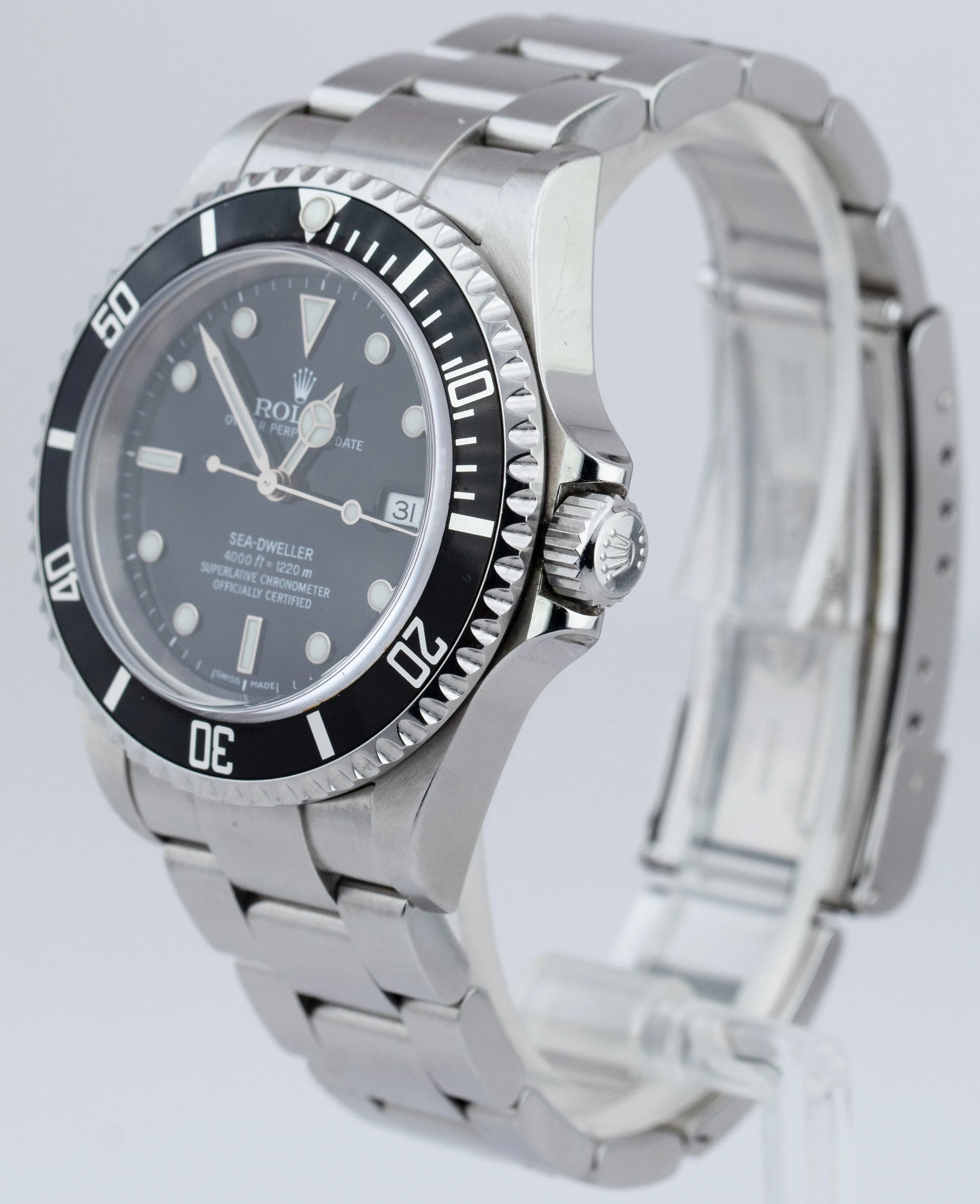 UNPOLISHED 2007 CARD Rolex Sea-Dweller 40mm NO-HOLES Steel Black Watch 16600 B P