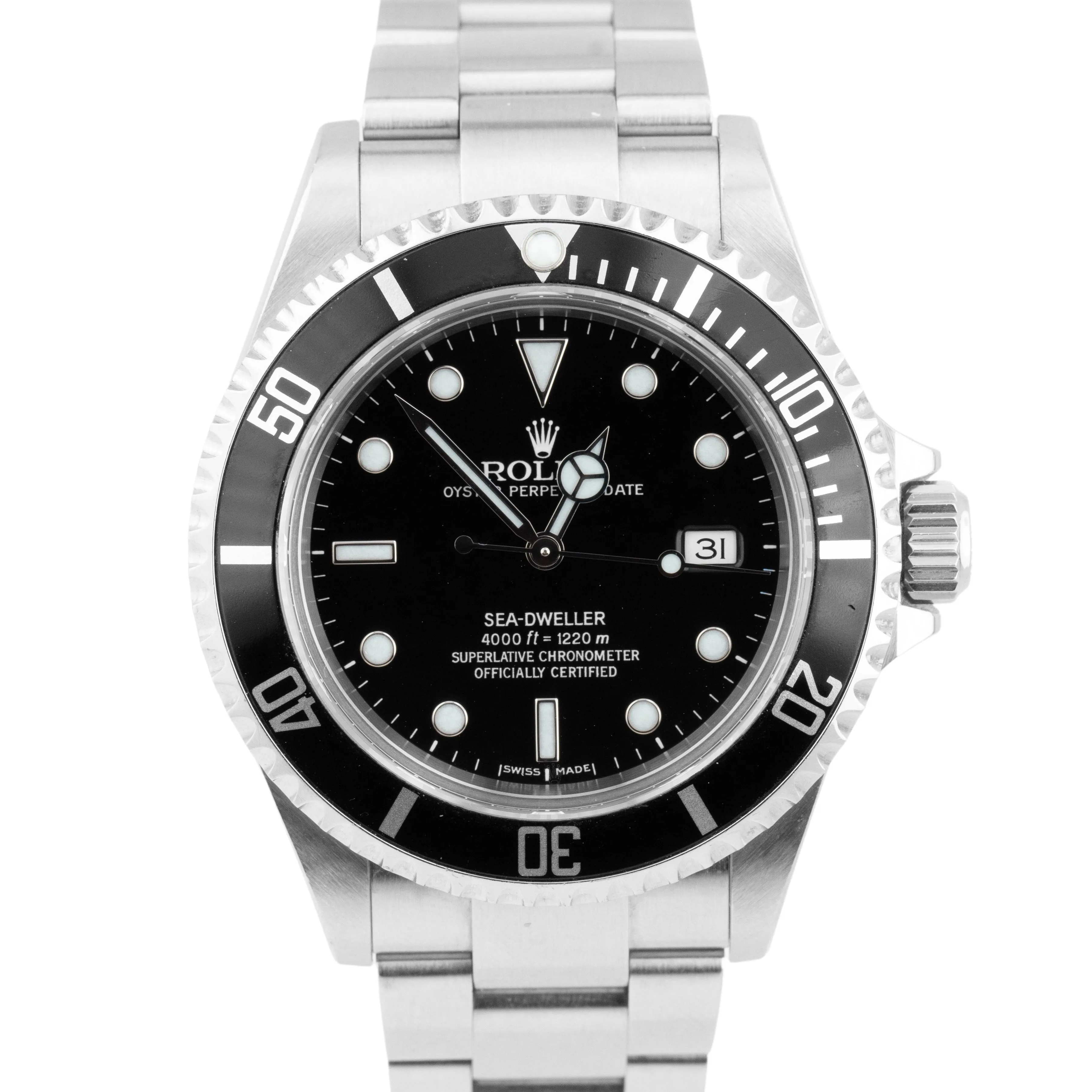 UNPOLISHED 2007 CARD Rolex Sea-Dweller 40mm NO-HOLES Steel Black Watch 16600 B P
