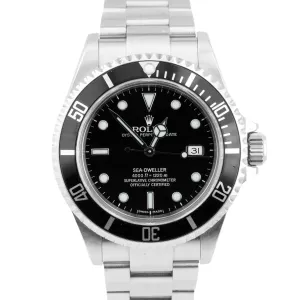 UNPOLISHED 2007 CARD Rolex Sea-Dweller 40mm NO-HOLES Steel Black Watch 16600 B P