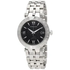 Versace V-Race Black Dial Stainless Steel Men's Watch VCL100017