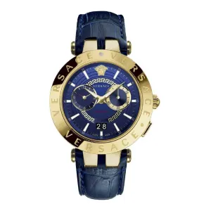 Versace V-Race Quartz Blue Dial Men's Watch VEBV00219