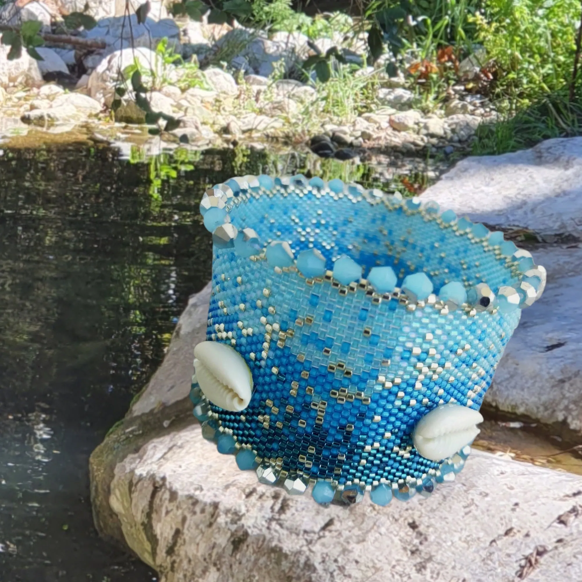 Vertical peyote Pattern - Bracelet COQUILLAGE