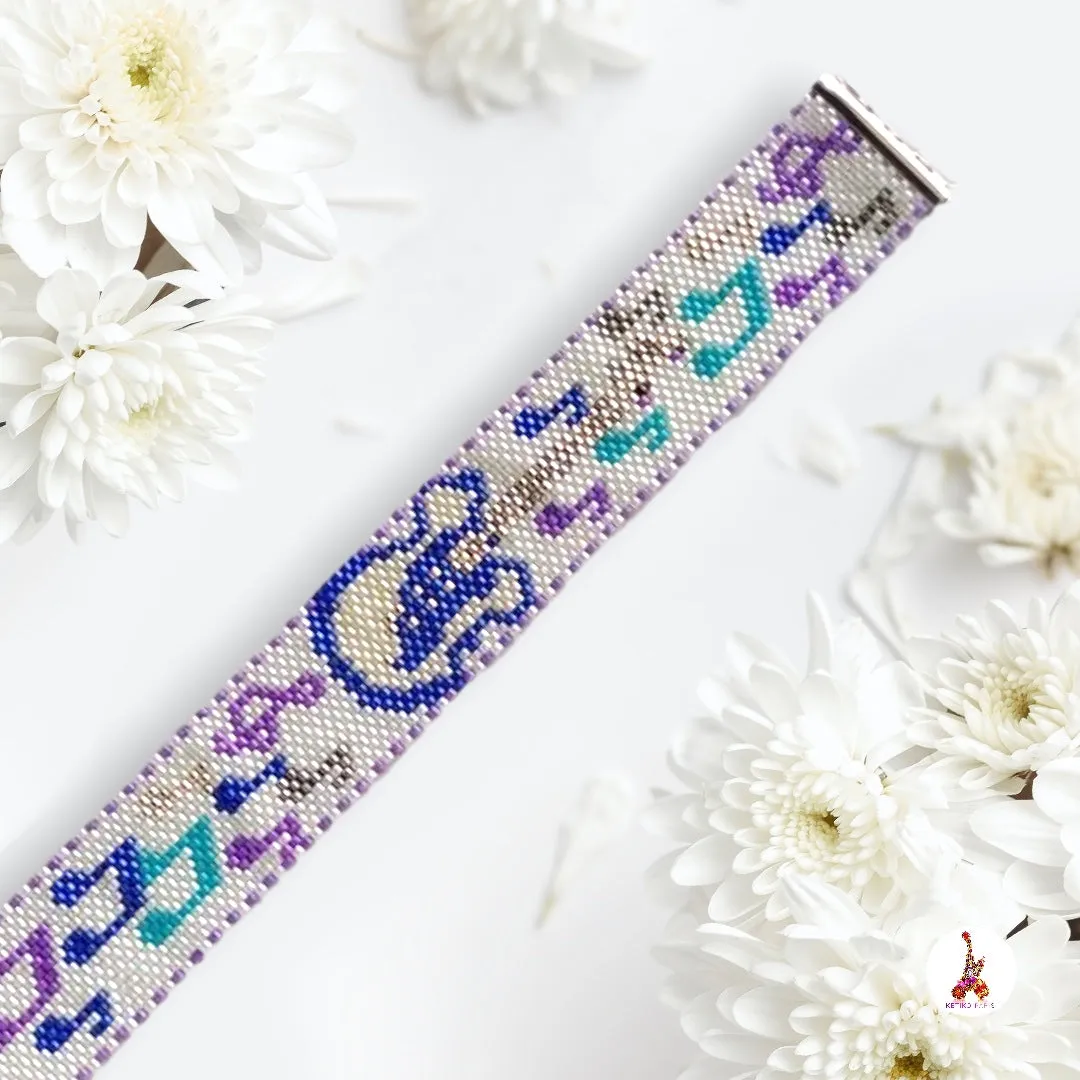 Vertical Peyote Pattern - Bracelet GUITARE