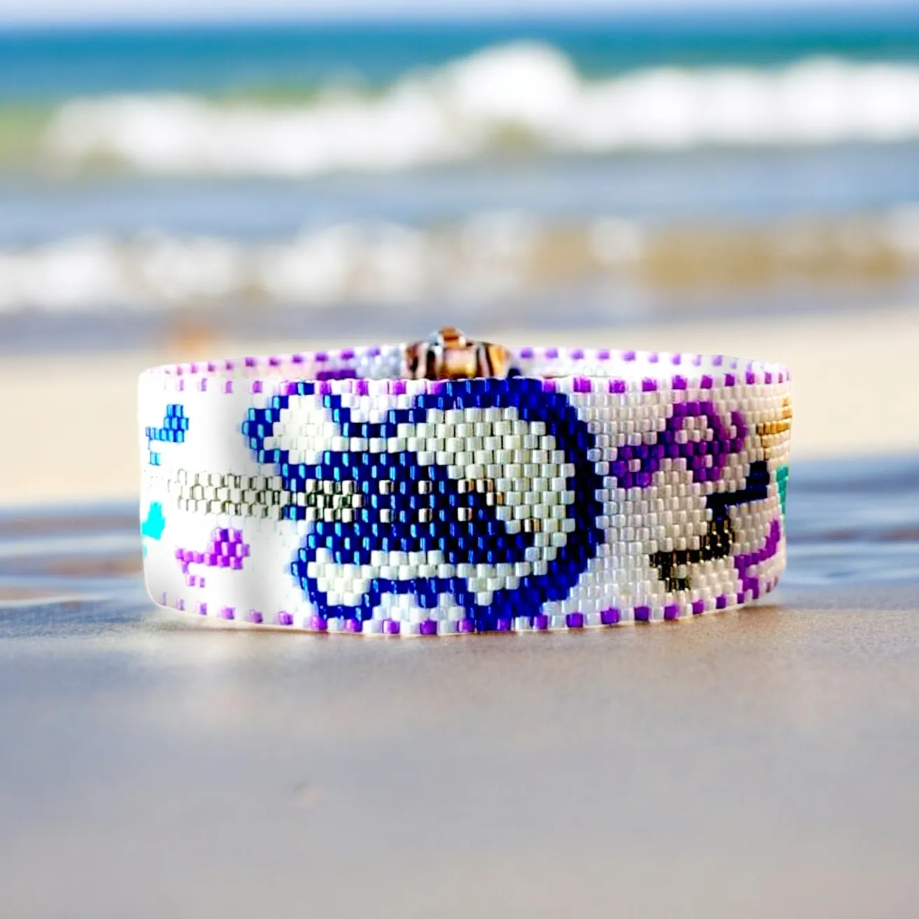 Vertical Peyote Pattern - Bracelet GUITARE
