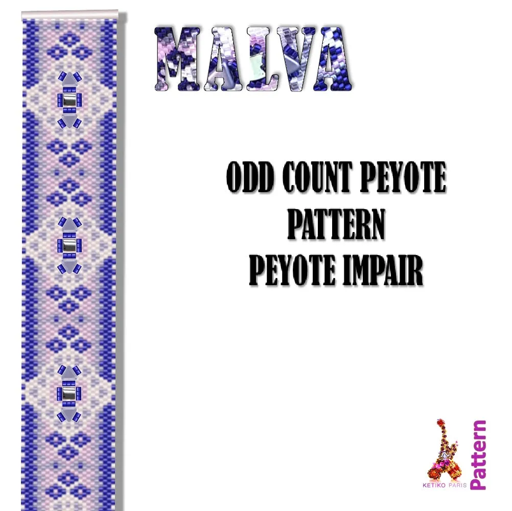 Vertical Peyote Pattern - Bracelet MALVA