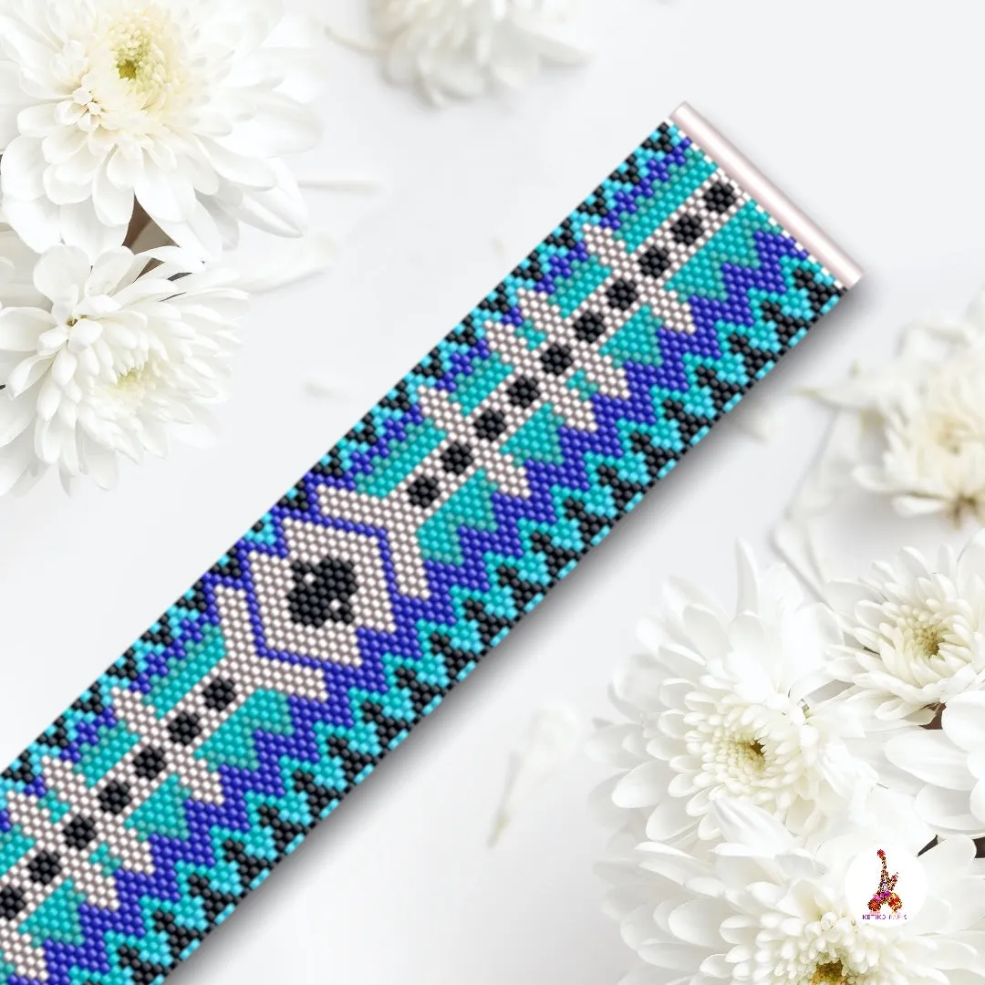 Vertical Peyote Pattern - Bracelet MYKONOS