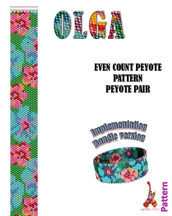Vertical Peyote Pattern - Bracelet OLGA FLEURI