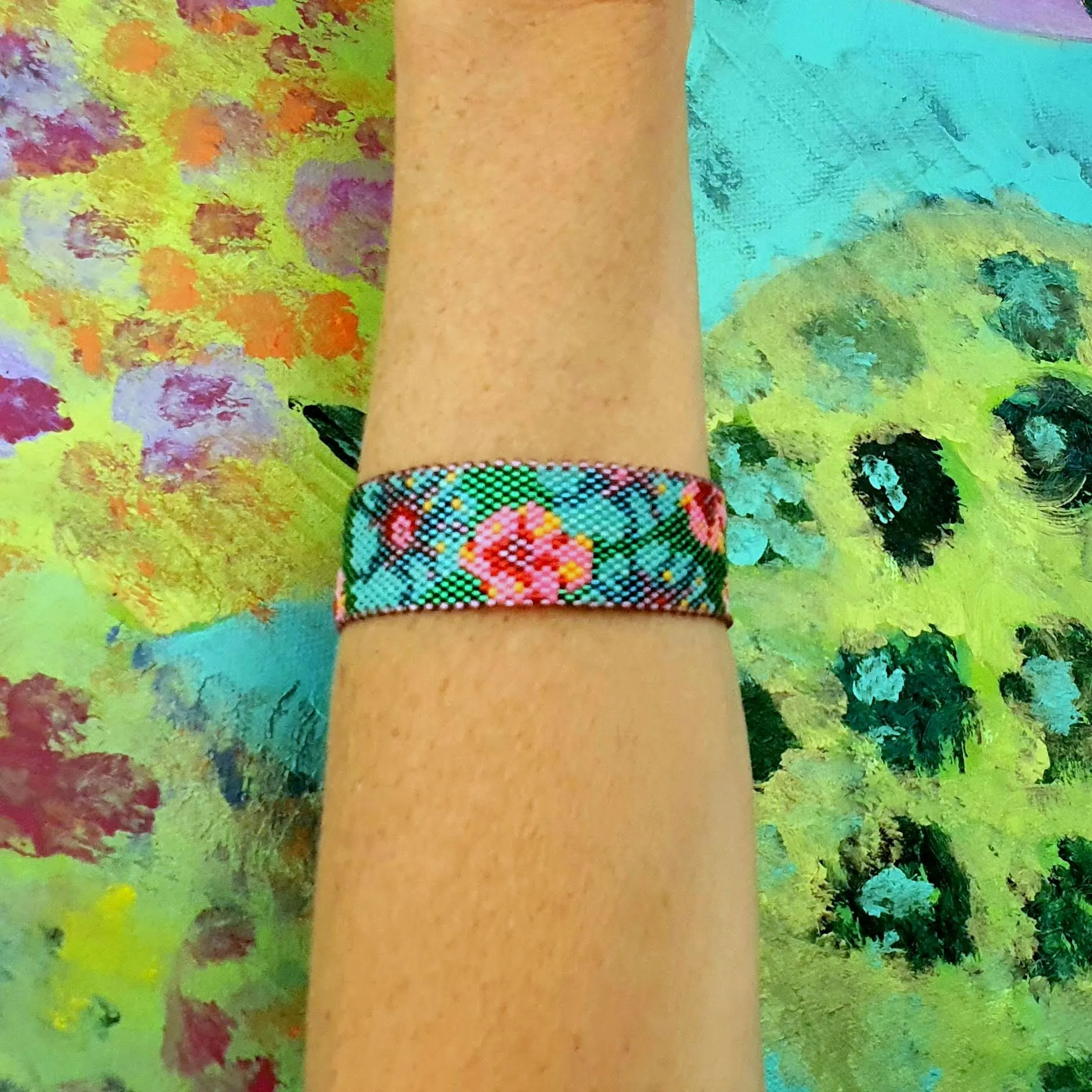 Vertical Peyote Pattern - Bracelet OLGA FLEURI
