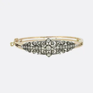 Victorian 1.20 Carat Diamond Hinge Bangle