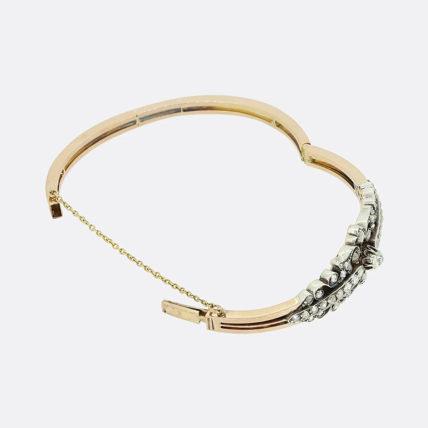 Victorian 1.20 Carat Diamond Hinge Bangle