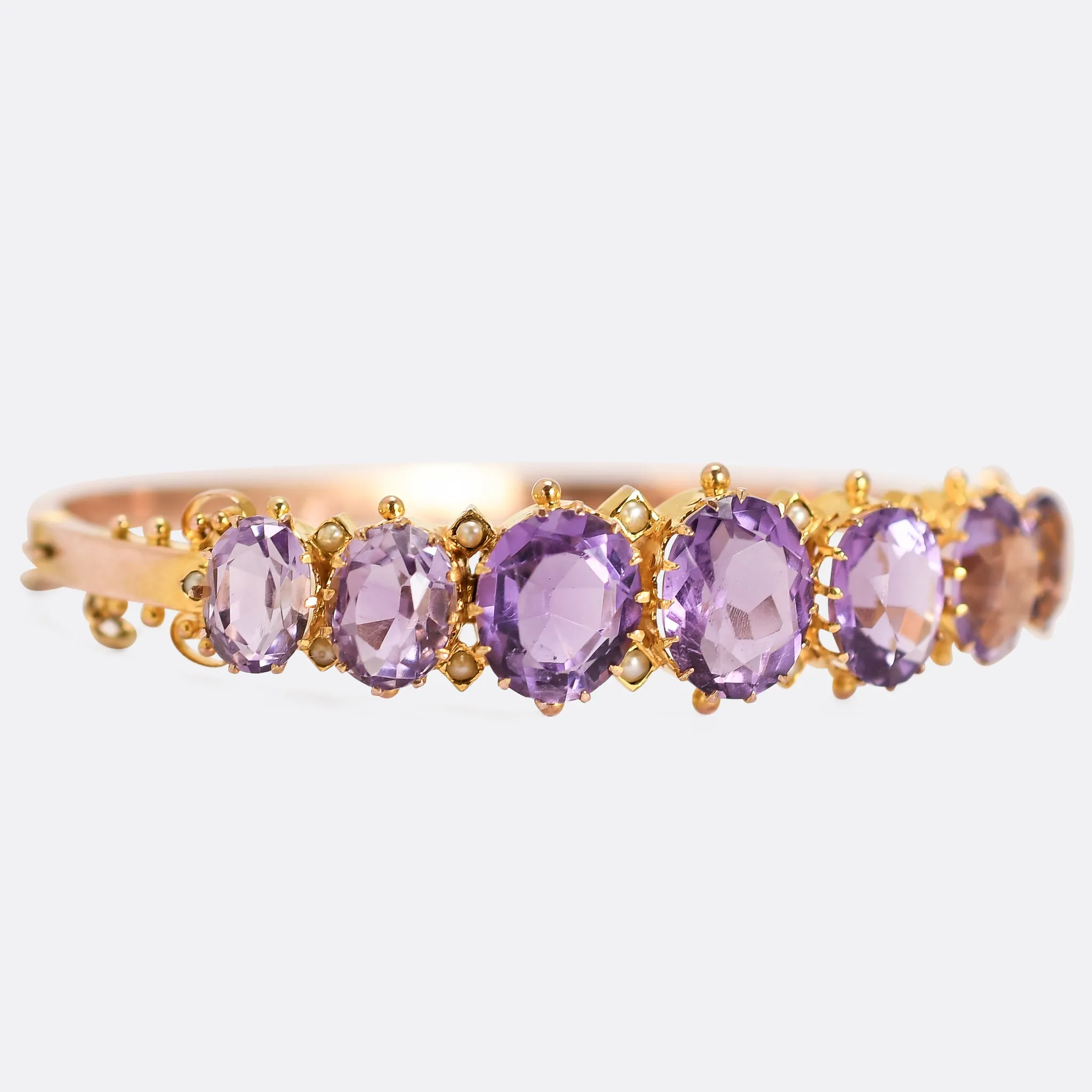 Victorian Amethyst & Pearl Bangle