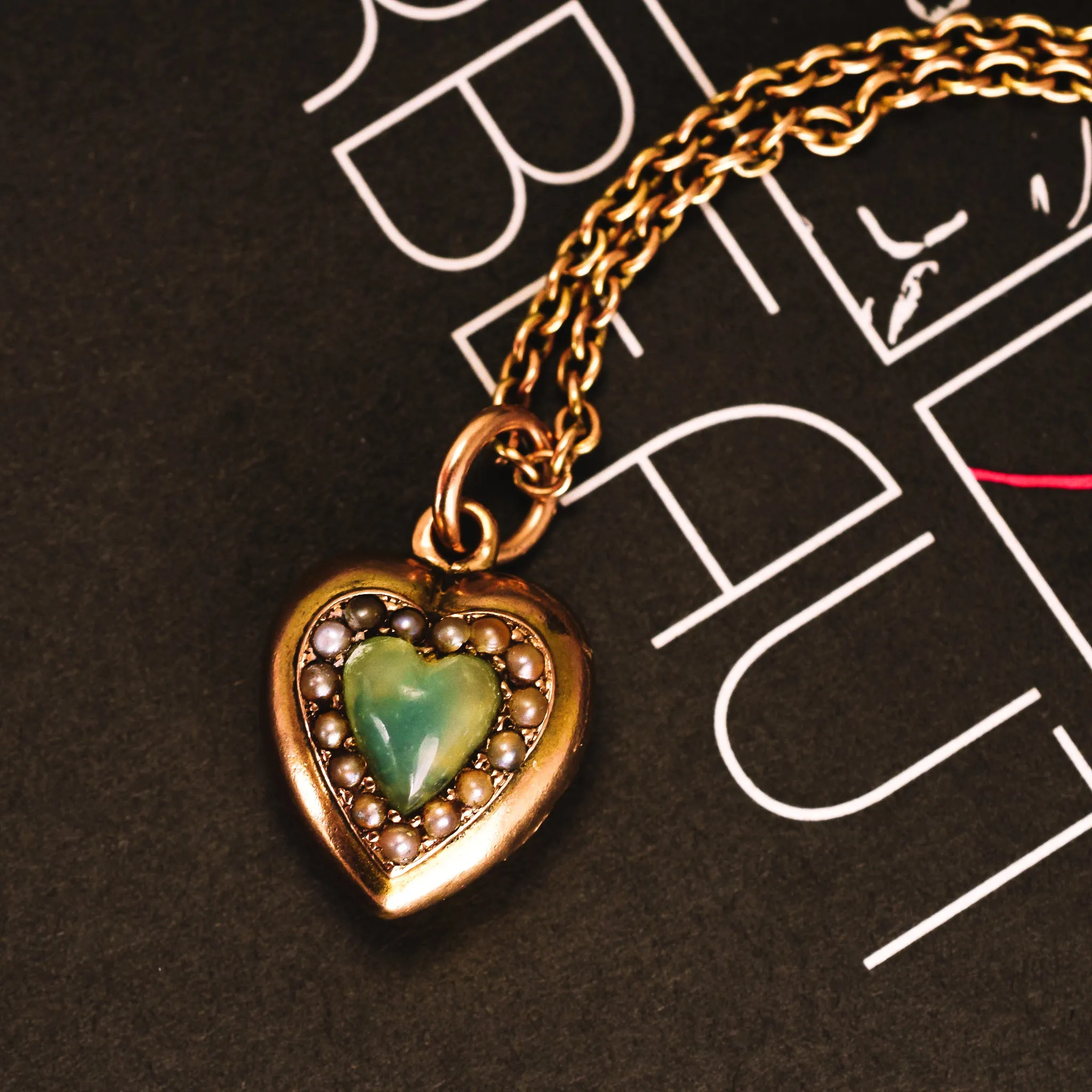 Victorian Chalcedony Puffed Heart Pendant