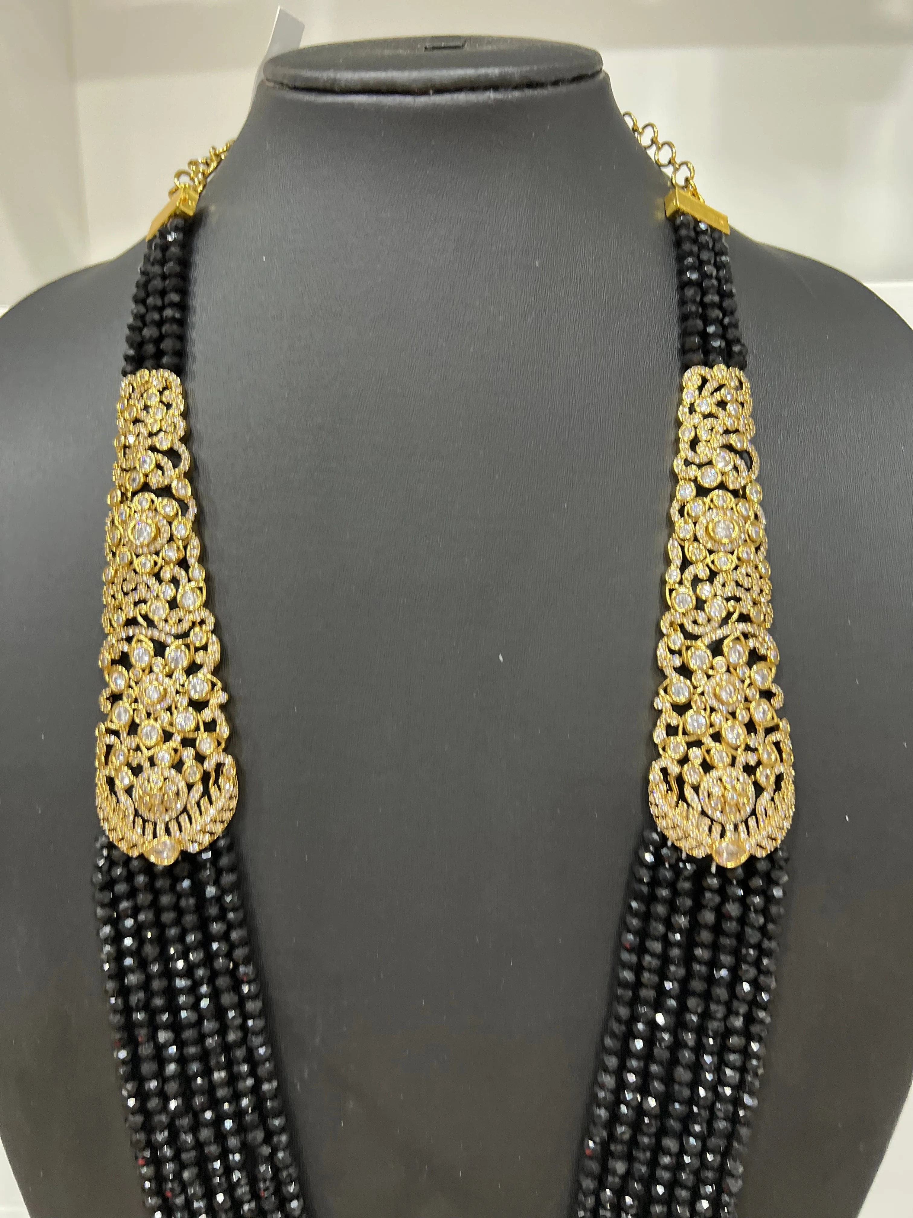 Victorian CZ Multilayer Beaded Necklace