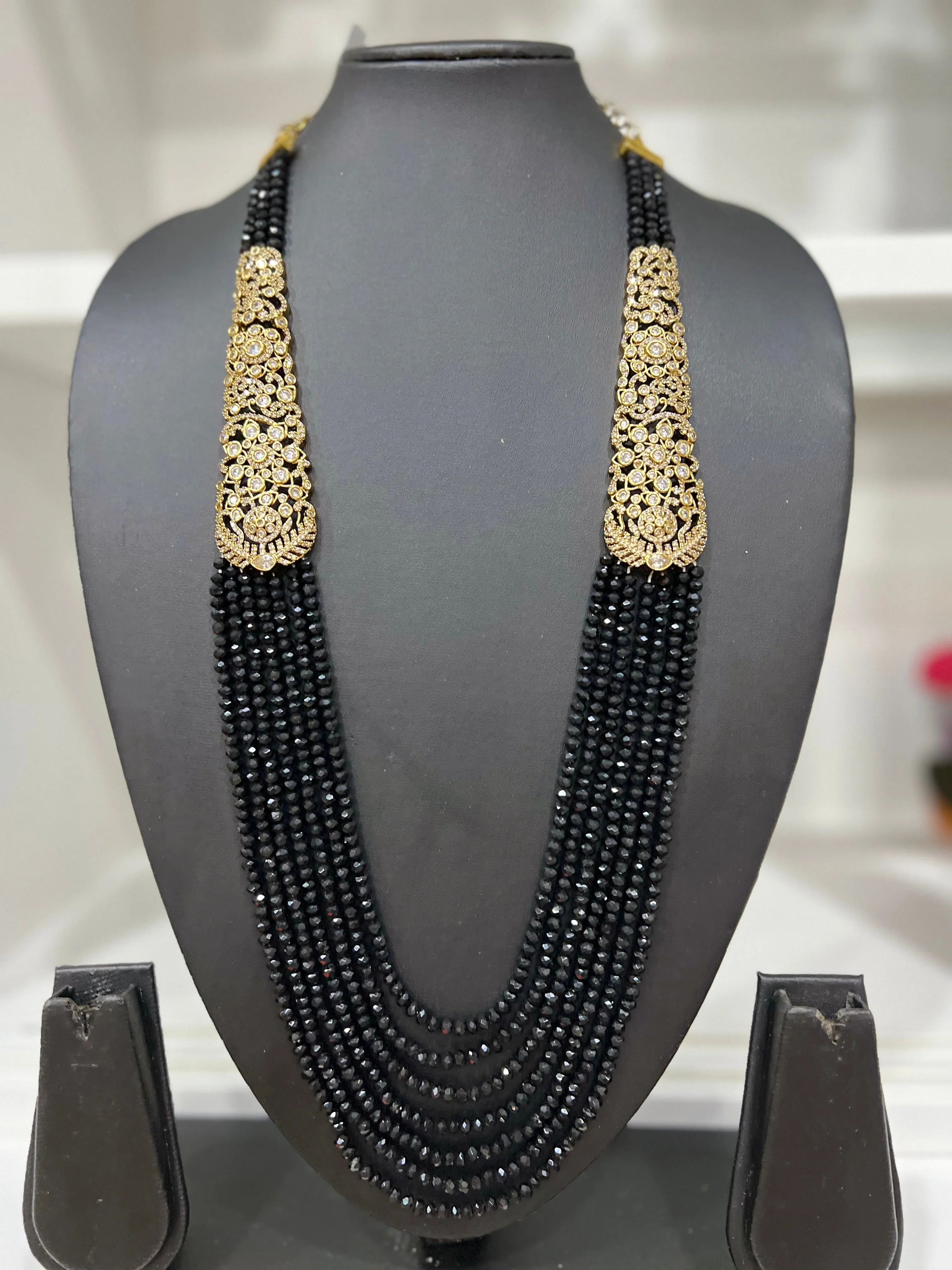 Victorian CZ Multilayer Beaded Necklace