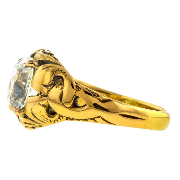 Victorian Diamond Engagement Ring, Cushion 2.05ct