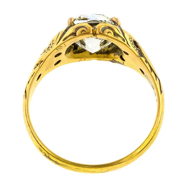 Victorian Diamond Engagement Ring, Cushion 2.05ct