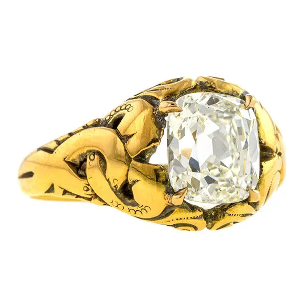 Victorian Diamond Engagement Ring, Cushion 2.05ct