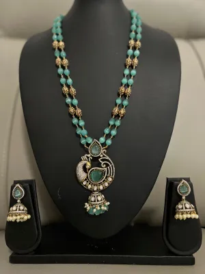 Victorian Mint Beaded necklace set.