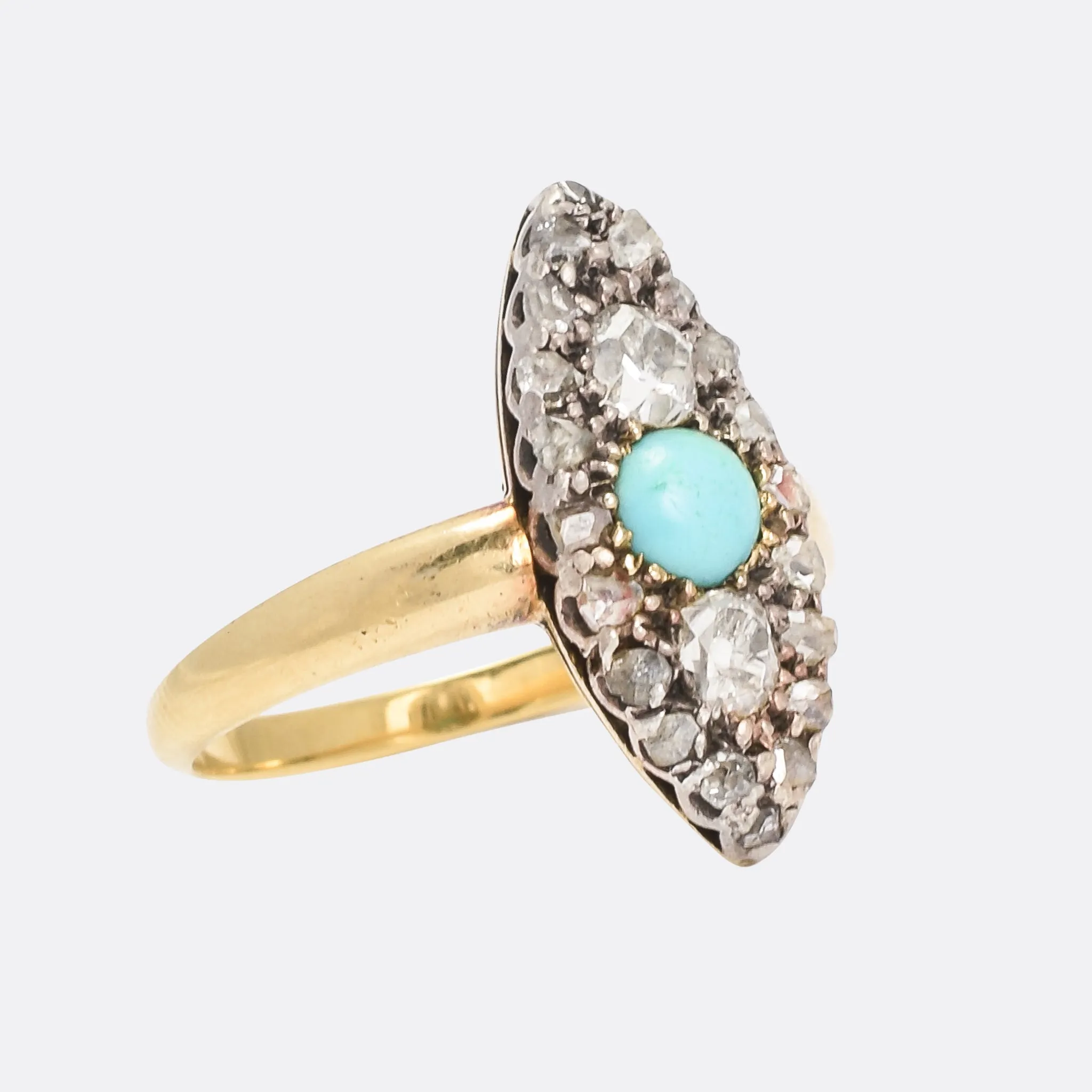 Victorian Turquoise & Diamond Marquise Ring