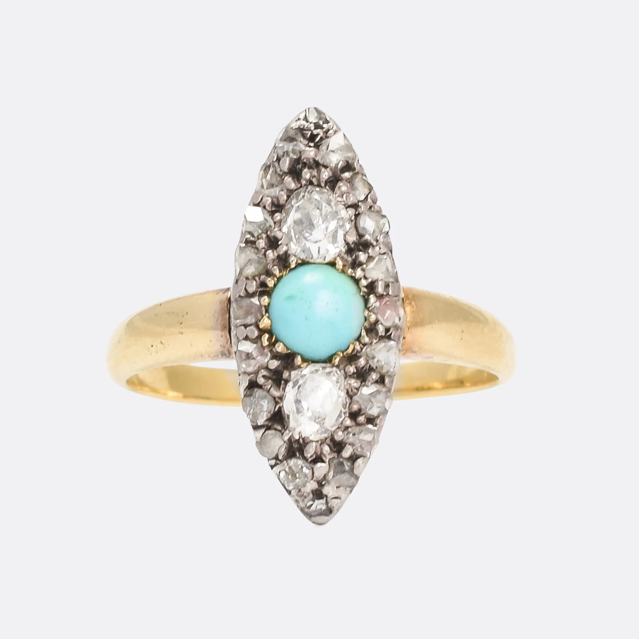 Victorian Turquoise & Diamond Marquise Ring