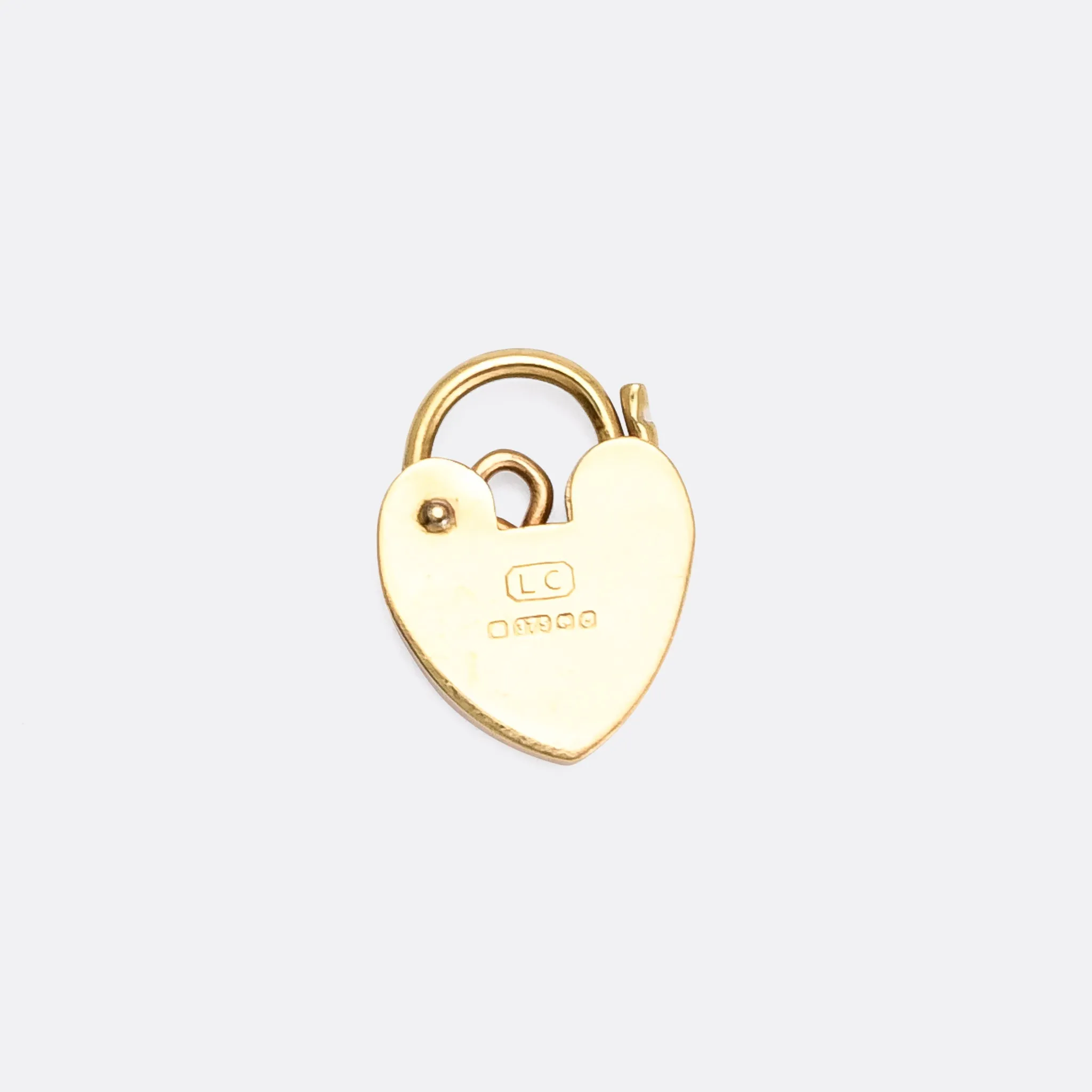 Vintage 9k Gold Heart Padlock Pendant